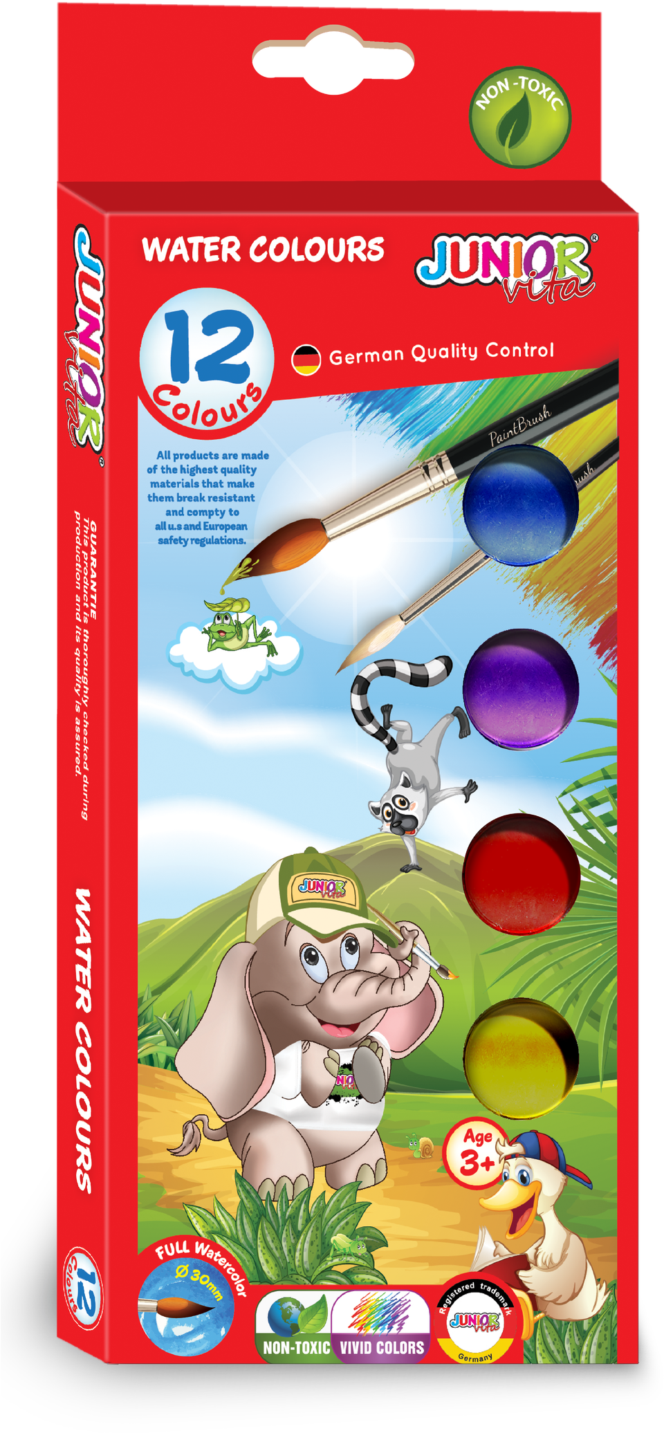 Junior Vita 12 Watercolor Set - Stickers Autocollant Ou Affiche Poster Animaux Acrobate (1051x2106), Png Download