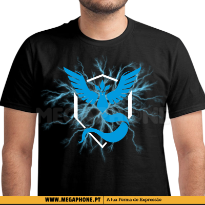 Raios Team Mystic Shirt Pokemon Megaphone Loja Vestuário - Desenho Da Mascara La Casa De Papel (400x400), Png Download