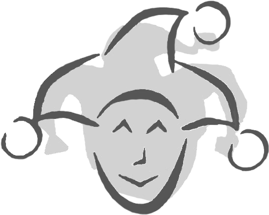 A Clip Art Image Of A Court Jester Head In Shades Of - Madrigal Clipart (554x443), Png Download