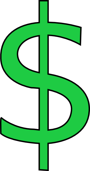Dollar Sign Money Clipart Png Black And White Stock - Money Symbol Clip Art (312x591), Png Download