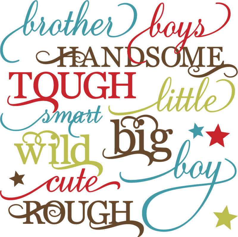 Boy Words Set Svg Cutting Files For Scrapbooking Paper - Boys Scrap Book Words (800x796), Png Download