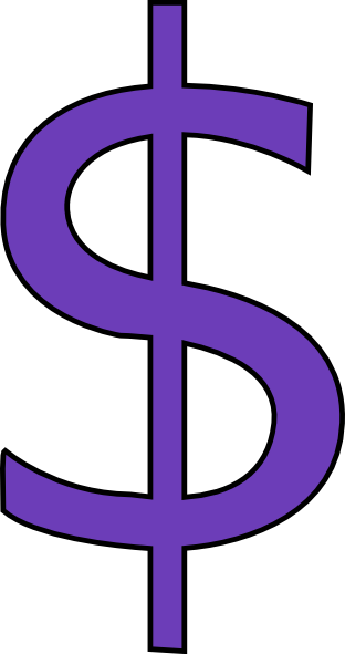 Image Royalty Free Stock Free Clipart Dollar Signs - Dollar Sign Clipart Purple (312x591), Png Download