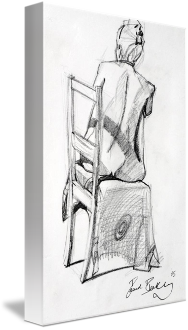 Back View Seated On Chair By David Bleakley Image Transparent - David Bleakley (371x650), Png Download