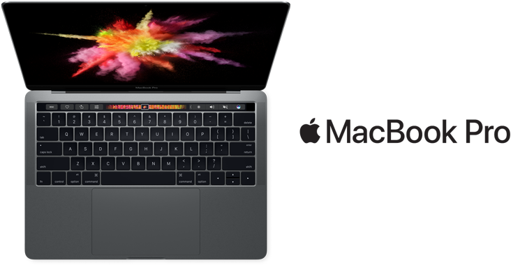 Macbook Pro With Touch Bar - Apple Macbook 13" Touch Bar Mpxx2ks/a - Grå (1920x540), Png Download