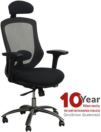 View Product - Back Mesh Chair With Headrest (450x446), Png Download