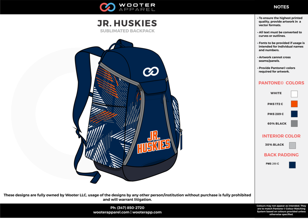 Huskies Navy Blue Gray Orange Custom Basketball Backpacks, - Backpack (1000x711), Png Download