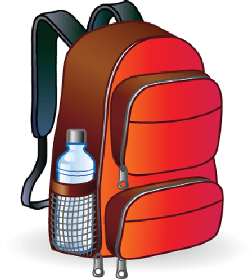 School Backpack Clipart Free Images 8 - Backpack With Water Clipart (361x399), Png Download