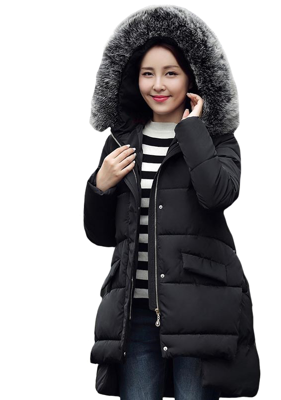 Black Winter Jacket For Women Png Image - Portable Network Graphics (800x800), Png Download