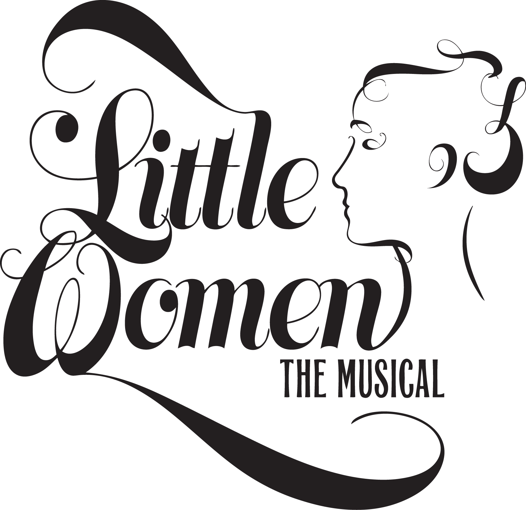 05 Little Women Black - Little Women Black & White (1703x1649), Png Download