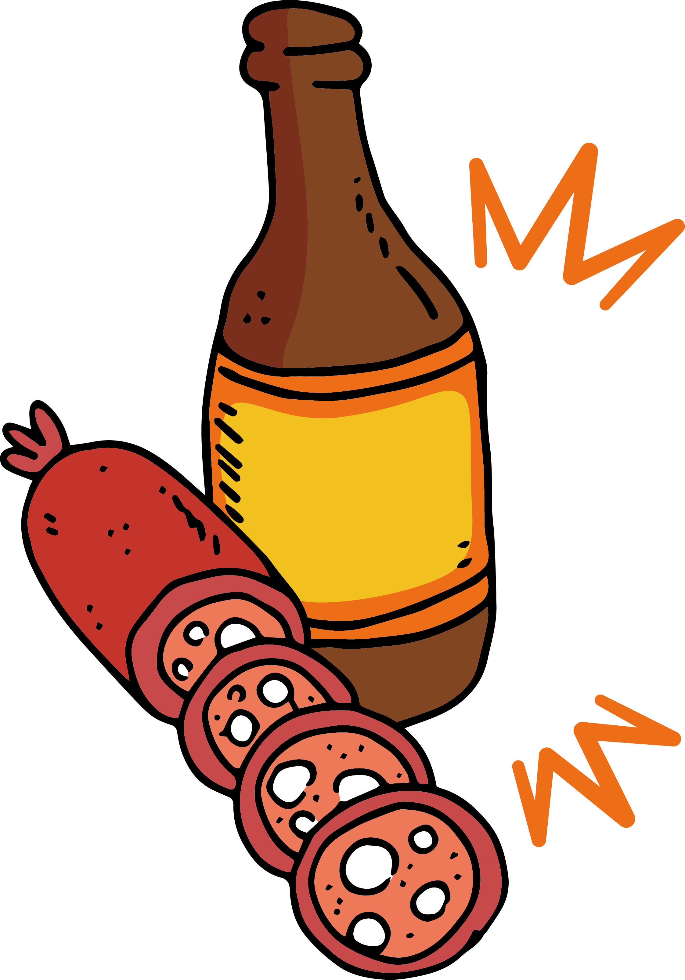 Sausage Beer Bratwurst Hot Dog Clip Art - Beer (2245x3210), Png Download