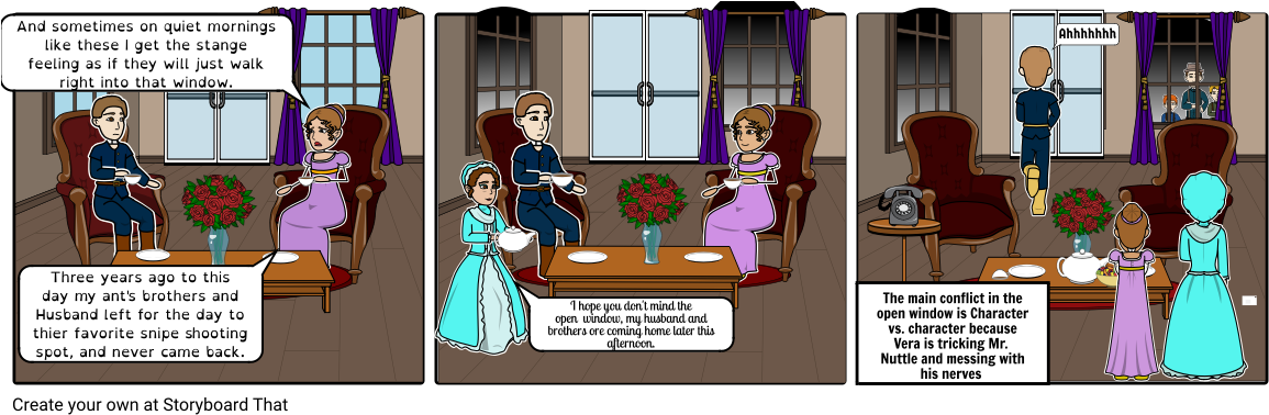 The Open Window - Cartoon (1164x385), Png Download