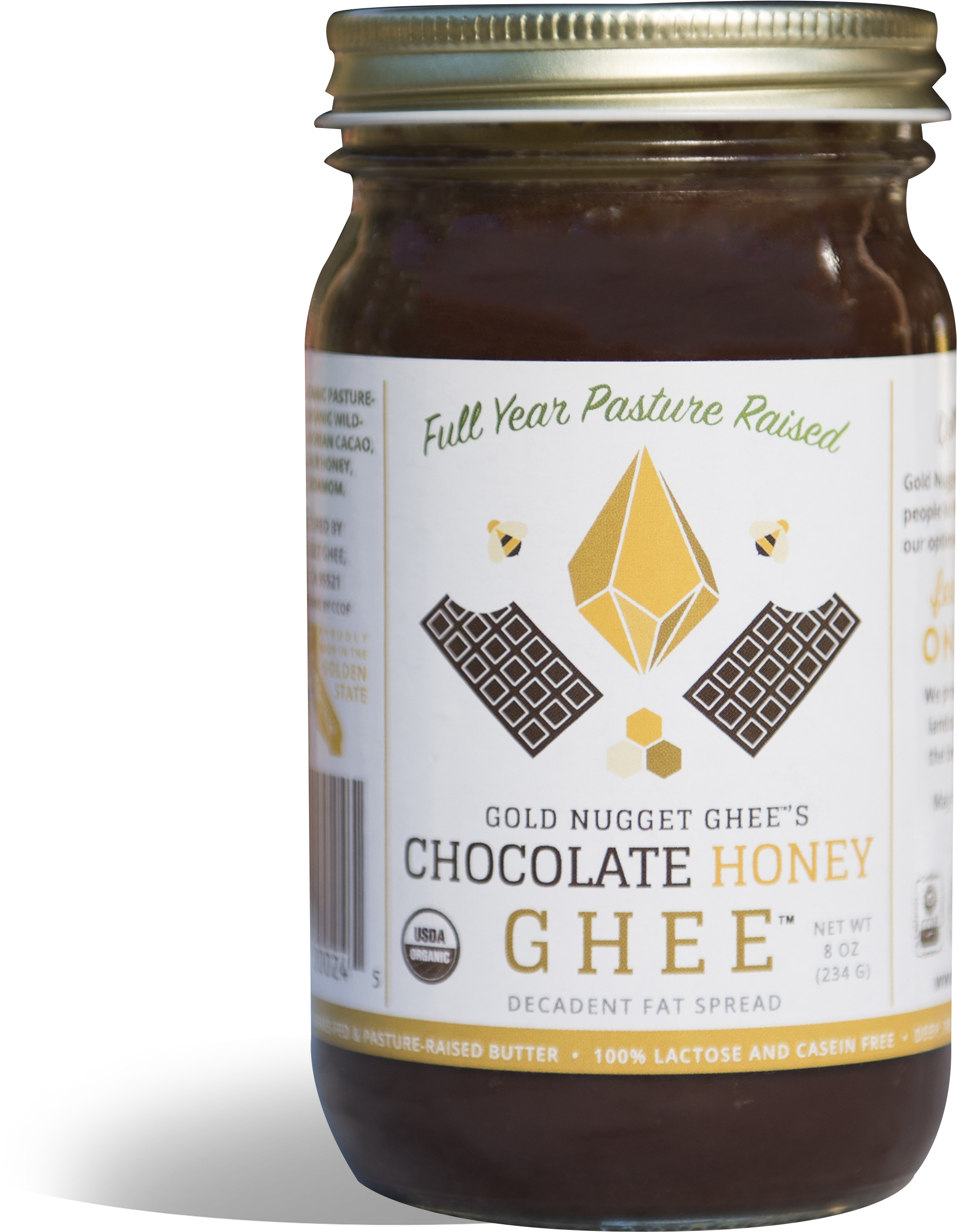 Chocolate Honey Ghee - Grass-fed Organic Chocolate Honey Ghee By Gold Nugget (2871x3225), Png Download