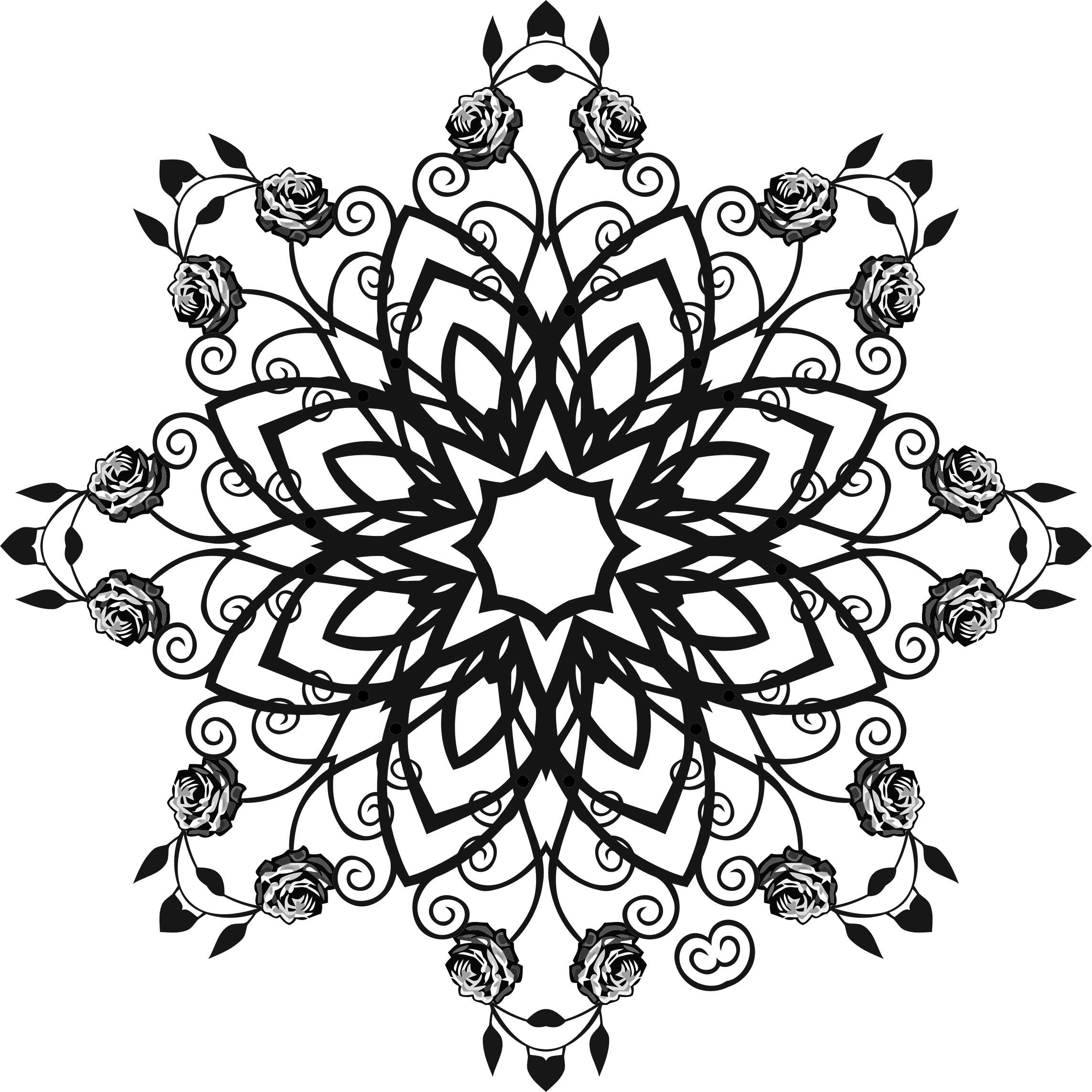 This Free Icons Png Design Of Rose Floral Flourish (2286x2286), Png Download