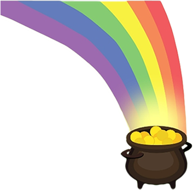 Patrick's Day Is Almost Here, And Worcester College - Rainbow Pot Of Gold Png (400x399), Png Download