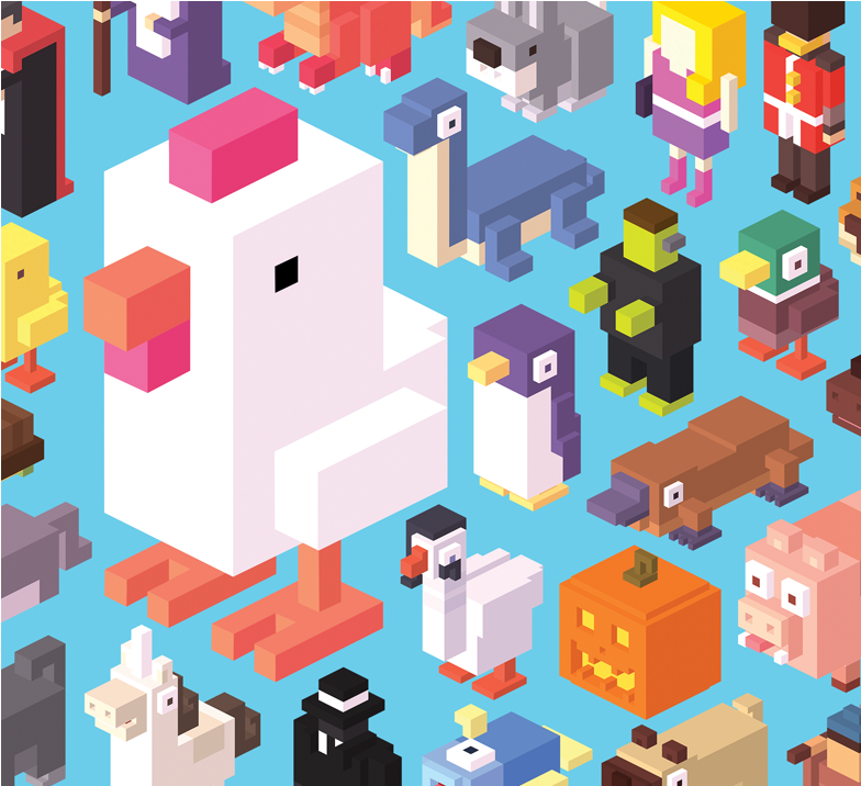 Characters From The Game Crossy Road - Crossy Road (1600x715), Png Download