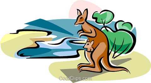 Australian Lake Eyre With Kangaroo Royalty Free Vector (480x266), Png Download