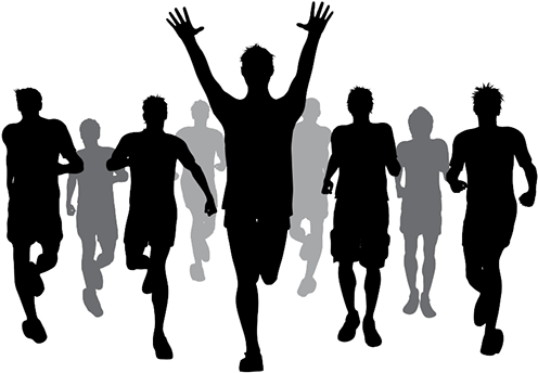 Fun Run Black And White (603x350), Png Download
