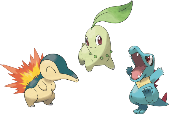 Latestcb=20121022074525 Starter2 - Pokemon Cyndaquil Totodile Chikorita (600x400), Png Download