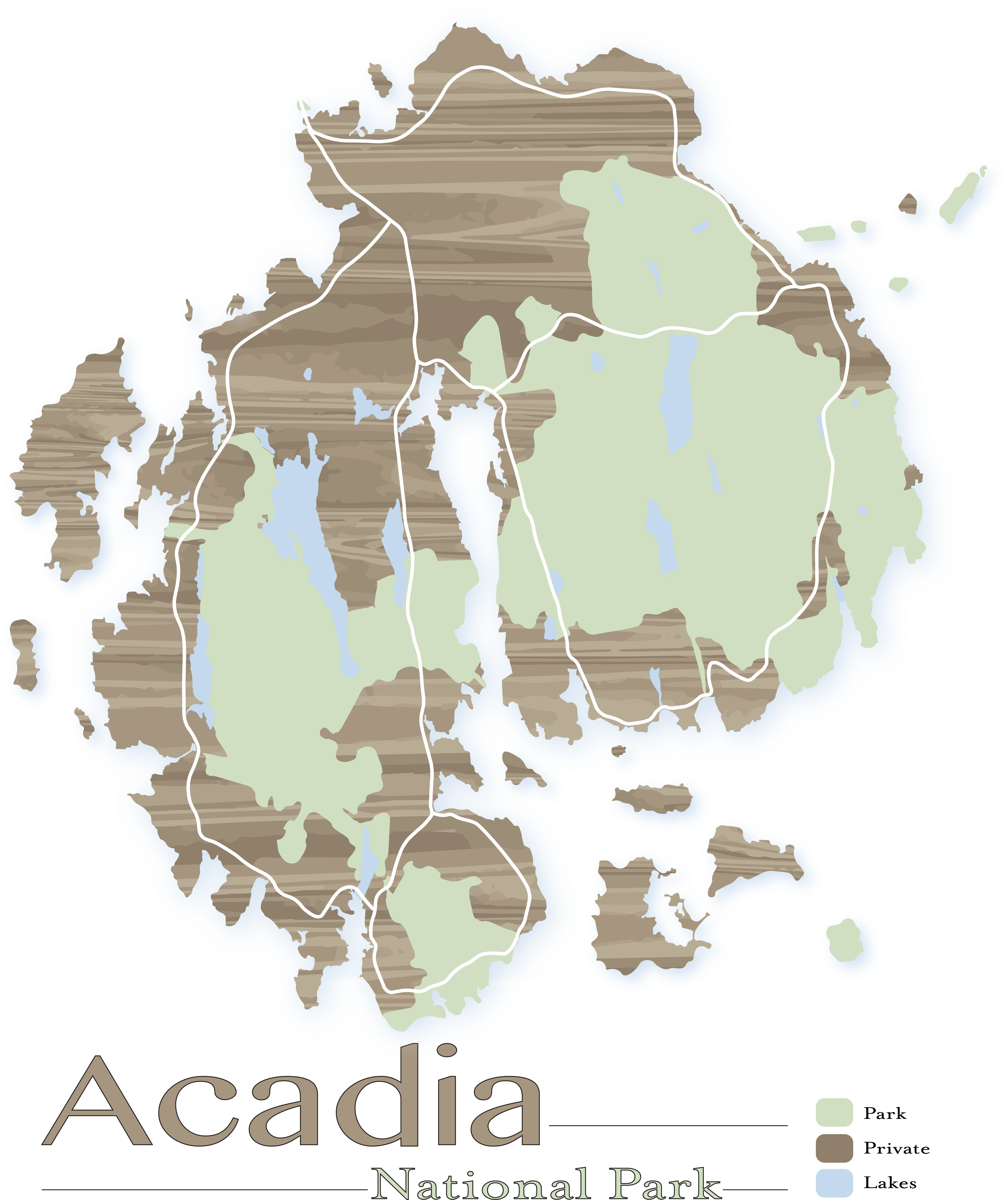 Acadia National Park Map Print/poster - Acadia National Park (5100x6300), Png Download