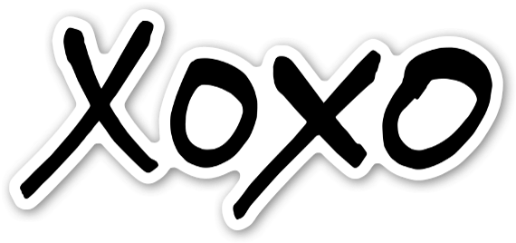 Xoxo Sticker - Xoxo Png (600x299), Png Download
