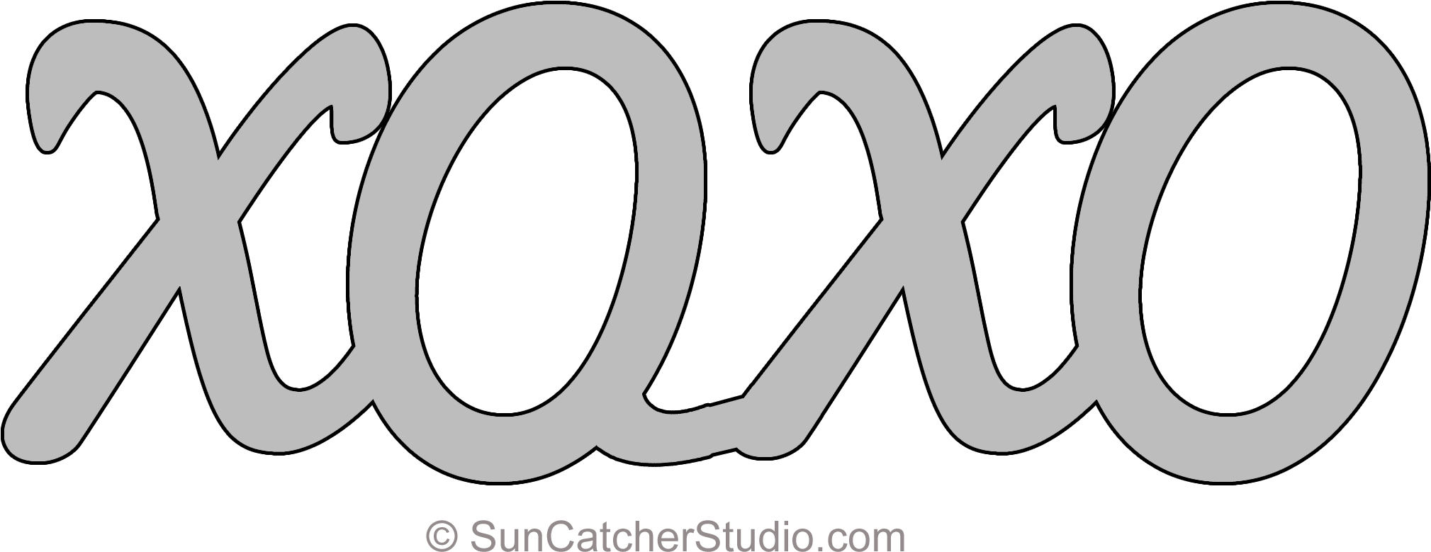2100 X 868 Xoxo Pattern Template Stencil Printable (2100x868), Png Download
