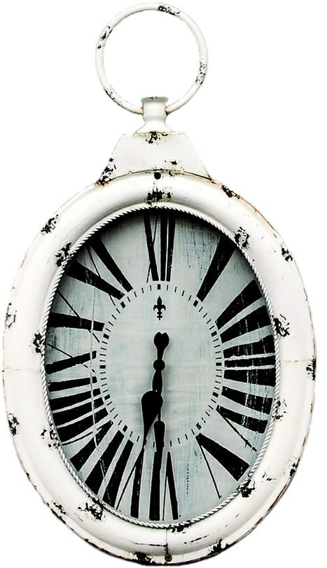 Clock Wall Clock Pocket Watch - Antique Cream Iron Clock (white) (1280x999), Png Download