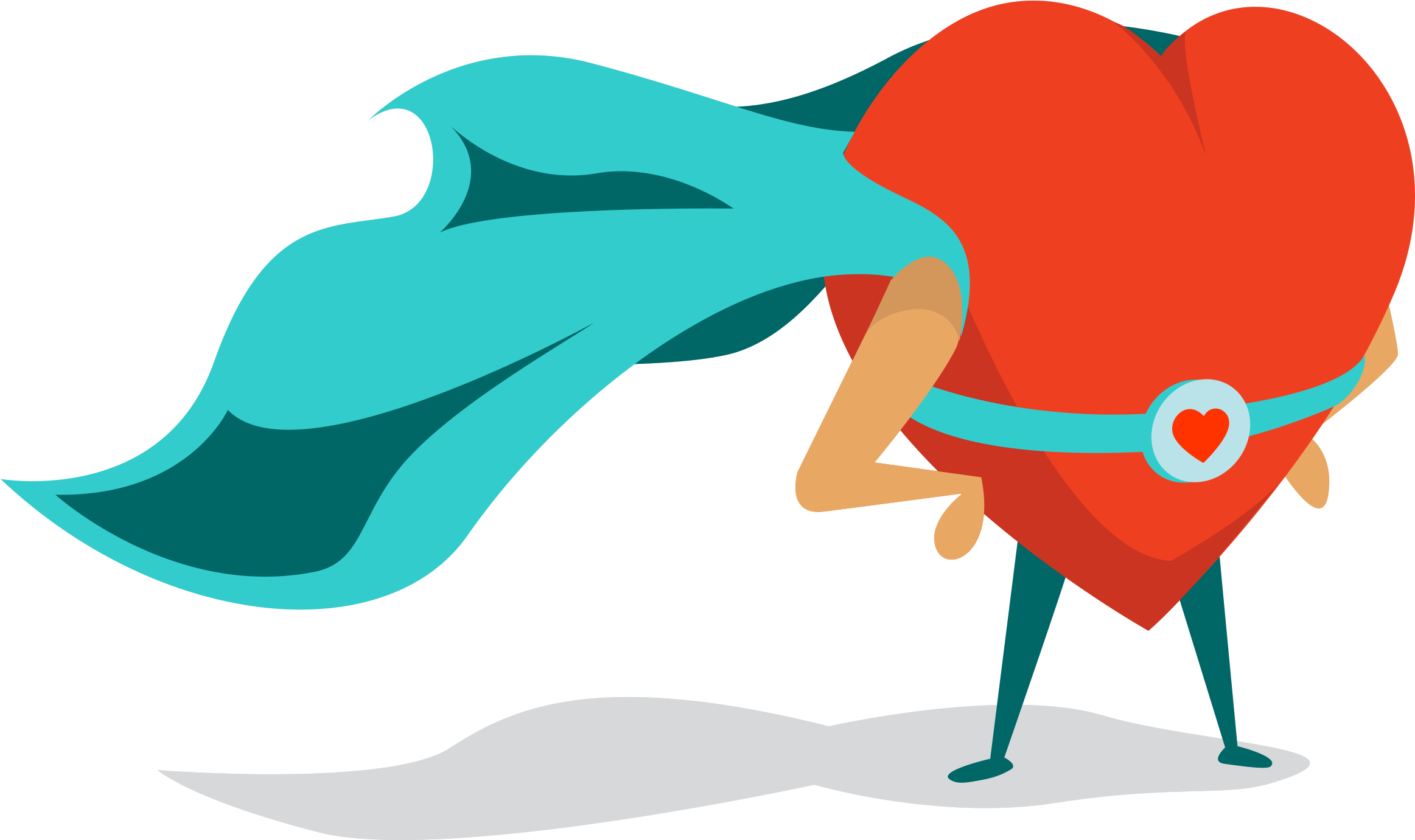 Hearts & Heroes - Cartoon Superhero Heart (2400x1800), Png Download