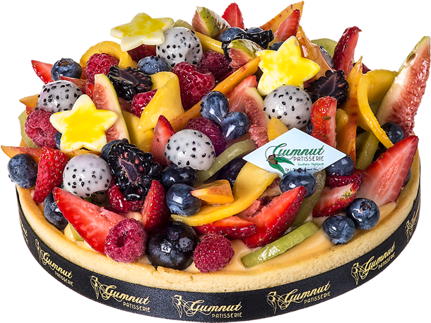 Festive Fruit Flan - Gumnut Patisserie (1000x740), Png Download