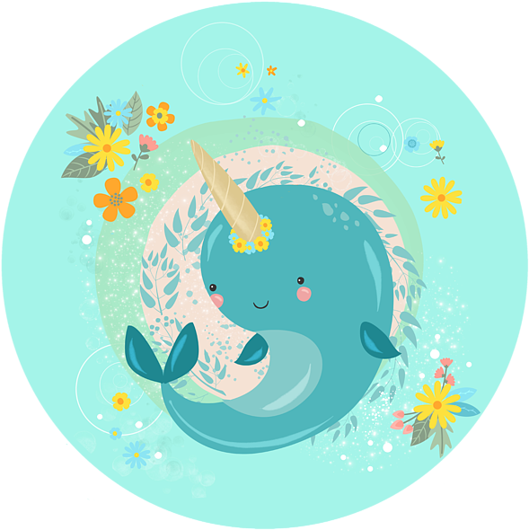 Click And Drag To Re-position The Image, If Desired - Narwhal (600x600), Png Download