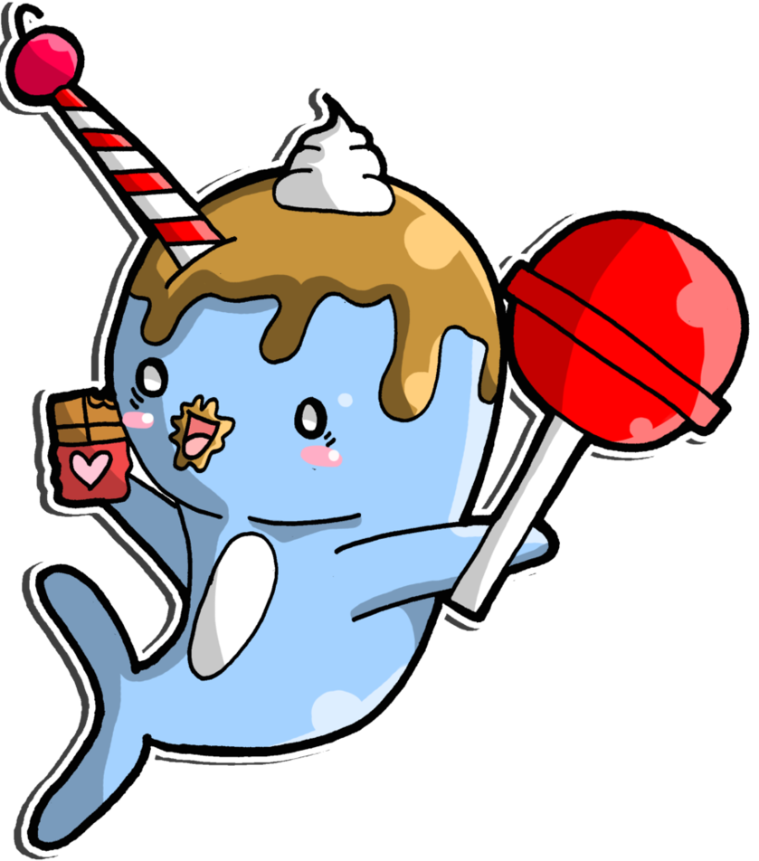 26 Images About Narwhals Are So Awesome On We Heart - Candy Narwhal (839x952), Png Download