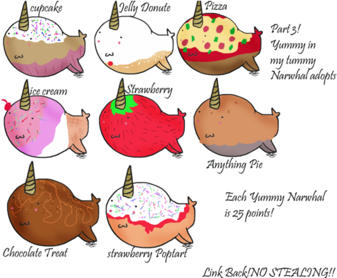 Cupcake, Food, And Narwhal Image - Cute Narwhals (500x400), Png Download