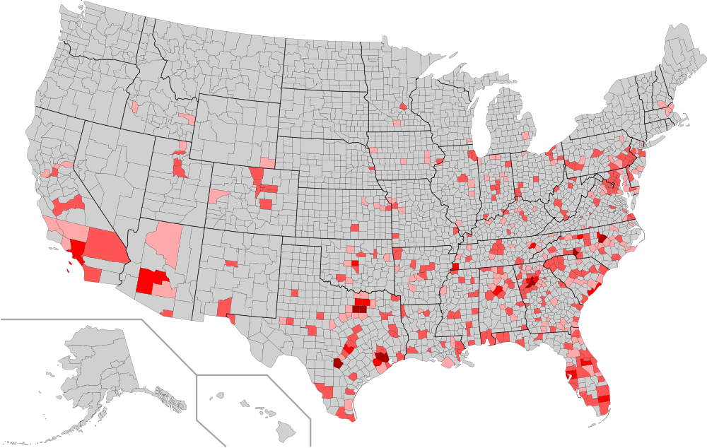Distribution Of Chick Fil A Stores In The U - Chick Fil A In The Us (1000x634), Png Download