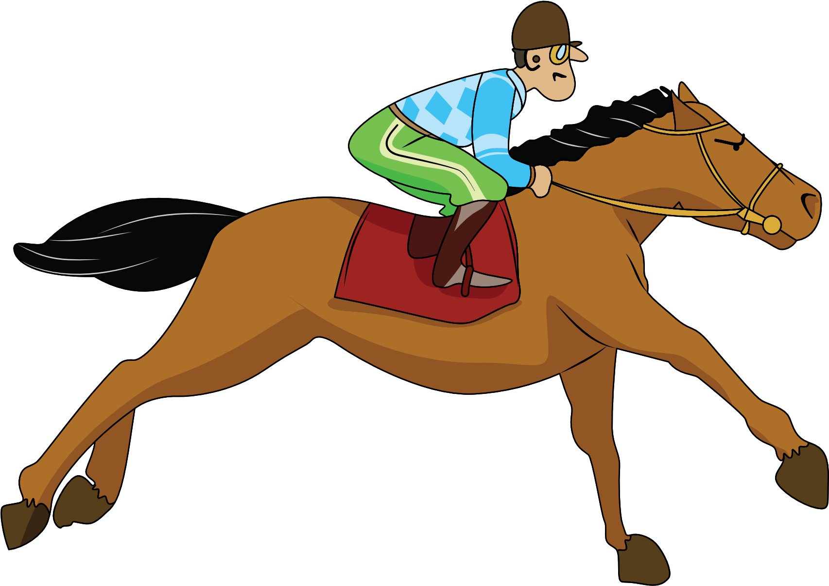 Galloping-horse - Racing Horse Clip Art (569x402), Png Download