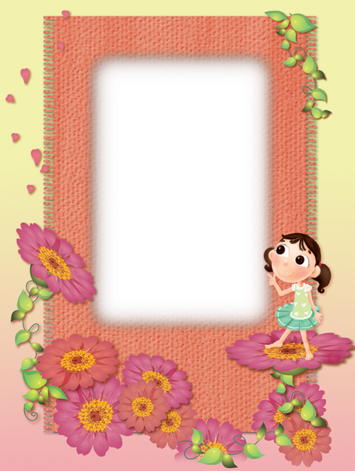 Imagens,templates,frames E Molduras Png E Psd Para - Png Flower Kids Frame (1204x1600), Png Download
