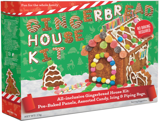 Gingerbread House Kit - Gingerbread House (690x515), Png Download