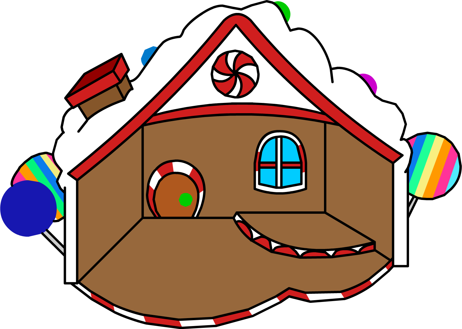 Gingerbread Igloo - Gingerbread House Igloo Cp (1570x1119), Png Download