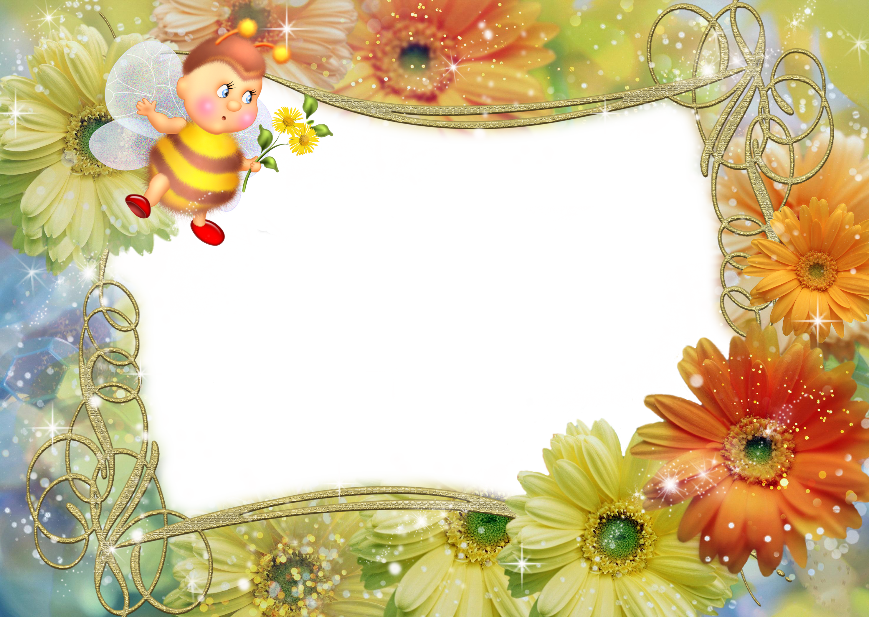 Domingo, 9 De Setembro De - Molduras De Flores (2950x2094), Png Download