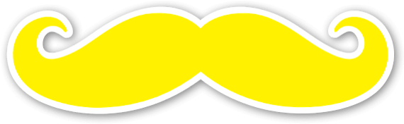 Bigote Amarillo Pegatina - Bigode Amarelo Png (600x206), Png Download