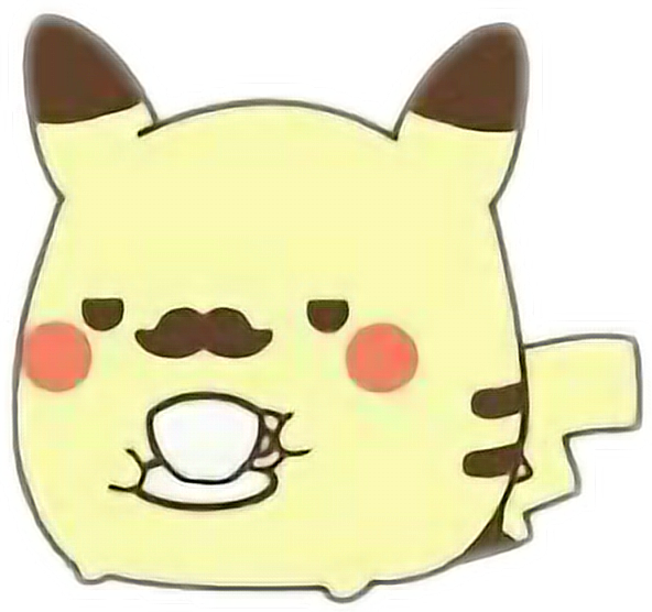 Pikachu Mustache (592x556), Png Download