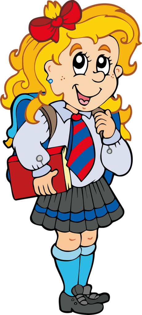 Escola & Formatura - Cartoon Person Going To School (461x1024), Png Download