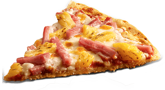 Cheese Pizza Slice Png Download - Ham And Pineapple Pizza Slice (532x290), Png Download