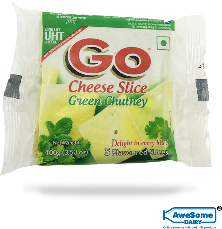 'go' Is Derived From Gowardhan Which Means 'cow' Go - Go Cheese Slices Green Chutney 200gms (800x800), Png Download