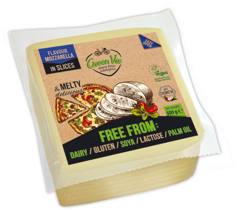 Vegan Dairy-free Gouda Cheese Slices 500g Foodservice - Greenvie Mozzarella Geschmack Scheiben - 1kg (700x481), Png Download