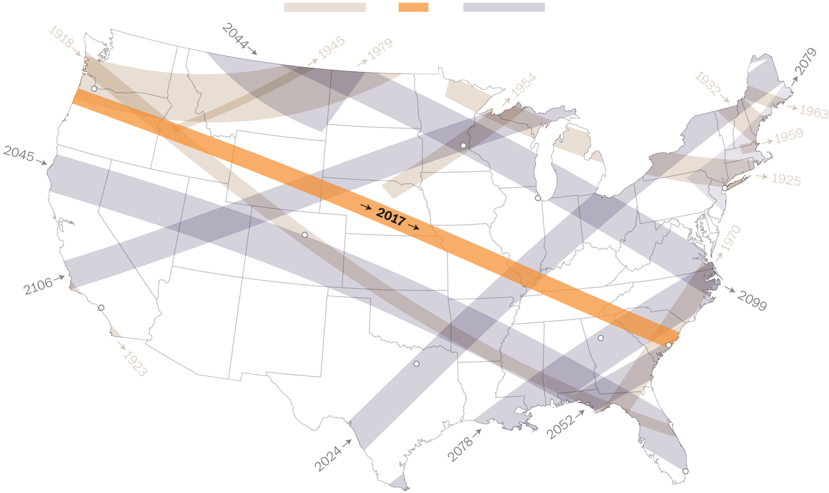 Visualization Of Every Total Solar Eclipse In Your - 1918 Solar Eclipse Path (1199x804), Png Download