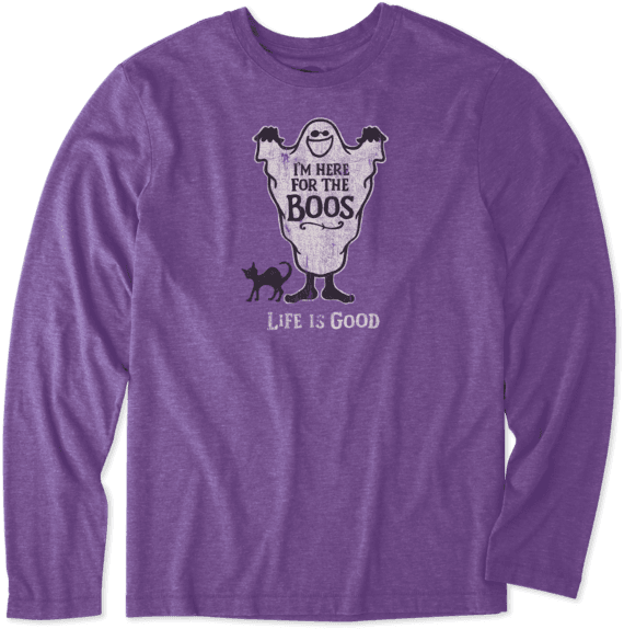 Men's Here For The Boos Long Sleeve Cool - Texas Christian University (570x574), Png Download