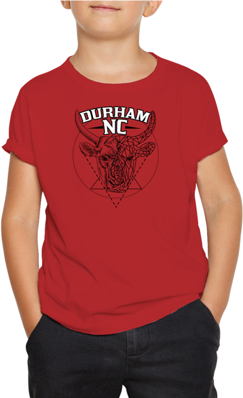 Durham Geometric Bull Head Children's T-shirt - Playera De Apoyo A Mexico (800x800), Png Download