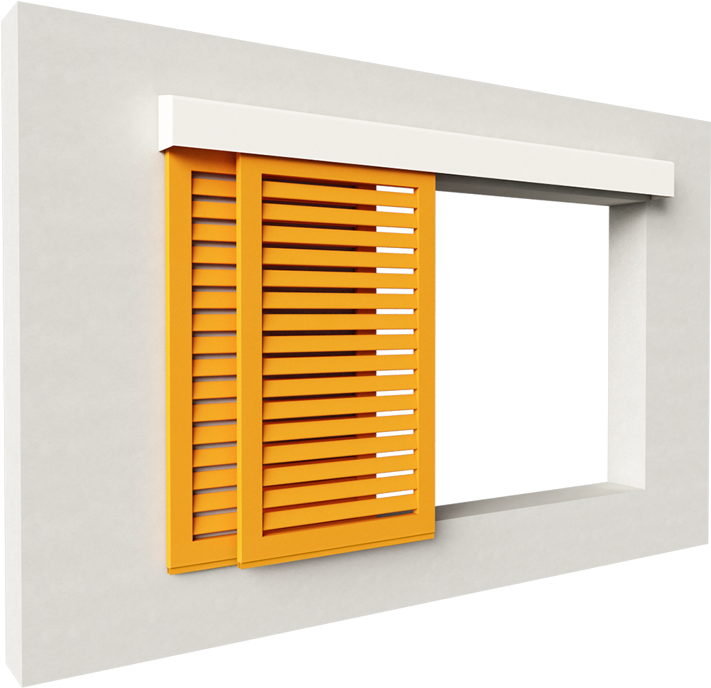 Girasol Alu Inclined Blades 2 Leaves Double 3d View - Window Blind (1000x1000), Png Download