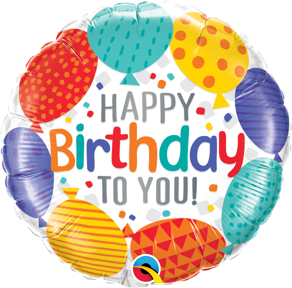 18 Inch Happy Birthday To You Round Foil Ballon (600x593), Png Download