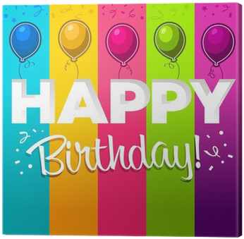 Cuadro En Lienzo Feliz Cumpleaños Con Globos • Pixers® - Imagenes De Globos De Cumpleaños (400x400), Png Download