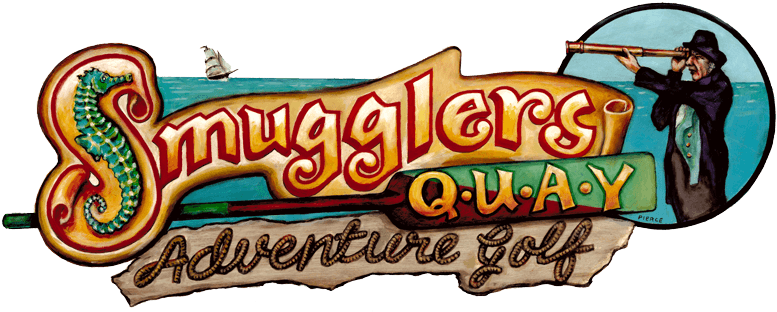 Casino Pier Smugglers Quay Golf Logo - Casino Pier & Breakwater Beach (800x325), Png Download